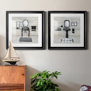 " Neat And Tidy Bath " 2 - Pieces Painting Print